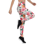 Mother's Day Gift, Mother's Day Leggings Watercolor Floral Pattern Vintage Rose Flower Women's Leggings