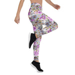 Mother's Day Gift, Mother's Day Leggings Watercolor Floral Rose Purple Pattern Women's Leggings