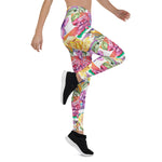 Mother's Day Gift, Mother's Day Leggings Watercolor Rose Floral Botanical Flower Women's Leggings