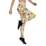 Mother's Day Gift, Mother's Day Leggings Watercolor Seamless Pattern with Contoured Element Women's Leggings