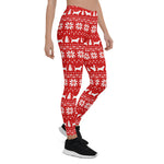 Scotstee Shop - Basset Hound Silhouettes Dogs Lover Christmas Pattern Leggings, Gift Women's Christmas Leggings