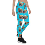 Scotstee Shop - Blue Personalized Pet Photo Keepsake Memory Blue Dog Lover Gifts Women's Christmas Leggings