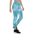 Scotstee Shop - Blue snowflake pattern Holiday Women's Christmas leggings