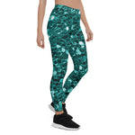 Scotstee Shop - Chic Teal Faux Glitter Women's Christmas Leggings