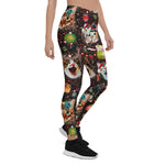 Scotstee Shop - Christmas Cats in Space Galaxy Stars Funny Holiday Christmas Women's Leggings
