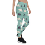 Scotstee Shop - Handdrawn Polar Bears Evergreen Trees In The Snow Halloween Women's Leggings
