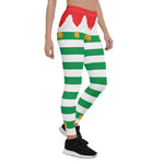 Scotstee Shop - Christmas Elf Red and Green Stripe Holiday Women's Leggings