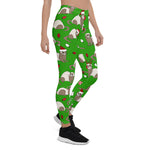 Scotstee Shop - Christmas Ferret Pattern Green Xmas Women's Leggings