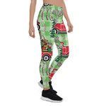 Scotstee Shop - Holiday Vintage Red Truck Merry Christmas Plaid Halloween Women's Leggings
