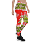 Scotstee Shop - Christmas Knit in Colors of Red and Green Funny Xmas Women's Leggings