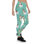 Scotstee Shop - Christmas Llama Teal Gift Xmas Women's Leggings