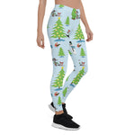 Scotstee Shop - Christmas Penguin ice skating and Bear Fisherman Snowman Xmas Holiday Women's Leggings
