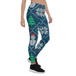 Scotstee Shop - Knitted Christmas Pattern Blue Halloween Women's Leggings