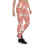 Scotstee Shop - Llamas diversity Xmas Pink Pattern Halloween Women's Leggings