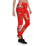 Scotstee Shop - Lovely Christmas Sloth pattern Red Halloween Women's Leggings