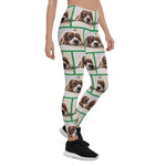 Scotstee Shop - Modern Elegant Custom Pet Photo Pattern Green Halloween Women's Leggings