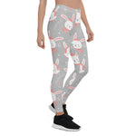 Scotstee Shop - Modern Festive Christmas Holiday Bunny Rabbit Grey Halloween Women's Leggings
