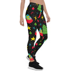 Scotstee Shop - New Year Bright Seamless Pattern with Christmas Tree Halloween Women's Leggings