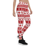 Scotstee Shop - Christmas Red and White Deer and Trees Women Christmas Leggings