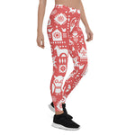 Scotstee Shop - Christmas Rustic Country Cottage Decor Red White Women Christmas Leggings
