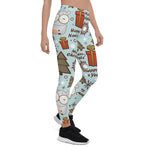 Scotstee Shop - Christmas Seamless Pattern with Cartoon Hamster Women Christmas Leggings