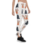 Scotstee Shop - Christmas Seamless Pattern with Reindeer and Christmas Tree Women Christmas Leggings
