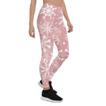Scotstee Shop - Christmas Seamless Snowflakes Pink Pattern Women Christmas Leggings