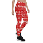 Scotstee Shop - Christmas Sweater Pattern with Reindeer and Cars Women Christmas Leggings