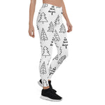 Scotstee Shop - Christmas Trees Black and White Pattern Women Christmas Leggings