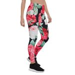Mother's Day Gift, Mother's Day Leggings Beautiful Red Roses Garden Vintage Women's Leggings