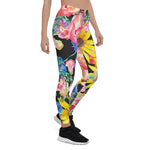Mother's Day Gift, Mother's Day Leggings Beautiful Summer Flowers with Roses Floral Women's Leggings