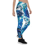 Mother's Day Gift, Mother's Day Leggings Blue Indigo Floral Flowers Rose Women's Leggings