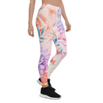 Mother's Day Gift, Mother's Day Leggings Chrysanthemum Rose Peony and Blooming Flowers Watercolor Women's Leggings