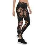 Mother's Day Gift, Mother's Day Leggings Classic Embroidery Vintage buds of Roses Women's Leggings