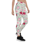 Mother's Day Gift, Mother's Day Leggings Classy Floral Pattern Pink Rose Garden Women's Leggings