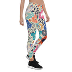 Mother's Day Gift, Mother's Day Leggings Colorful Blooming Flowers and Flying Birds Women's Leggings