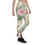 Mother's Day Gift, Mother's Day Leggings Cream blush Roses Spring Floral Women's Leggings