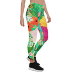 Mother's Day Gift, Mother's Day Leggings Cute Watercolor Red & Yellow Floral Biscay Women's Leggings