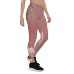 Mother's Day Gift, Mother's Day Leggings Dusty Rose Blush Pink Watercolor Floral Elegant Women's Leggings