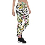Mother's Day Gift, Mother's Day Leggings Elegant leopard print and floral Women's Leggings