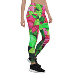 Mother's Day Gift, Mother's Day Leggings Elegant Pink Floral Flowers Women's Leggings