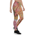 Mother's Day Gift, Mother's Day Leggings Field of Roses Gold Highlights Women's Leggings