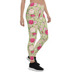 Mother's Day Gift, Mother's Day Leggings Floral Pattern Rose Flowers Women's Leggings
