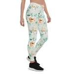 Mother's Day Gift, Mother's Day Leggings Floral Pattern Rose Pink Garden Women's Leggings