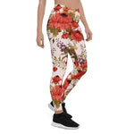 Mother's Day Gift, Mother's Day Leggings Floral pattern Roses with chrysanthemum Gadern Women's Leggings