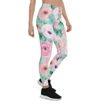 Mother's Day Gift, Mother's Day Leggings Gorgeous Pink Roses Watercolor Women's Leggings