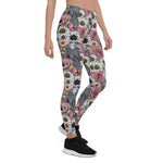 Mother's Day Gift, Mother's Day Leggings Gray jays and Flowers Women's Leggings