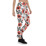 Mother's Day Gift, Mother's Day Leggings Hand Painting Abstract Watercolor Roses Flowers Women's Leggings