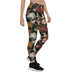 Mother's Day Gift, Mother's Day Leggings Ornate Vintage flower Peonies Roses and Birds Women's Leggings