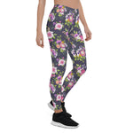 Mother's Day Gift, Mother's Day Leggings Pink & Purple Peonies Floral Women's Leggings